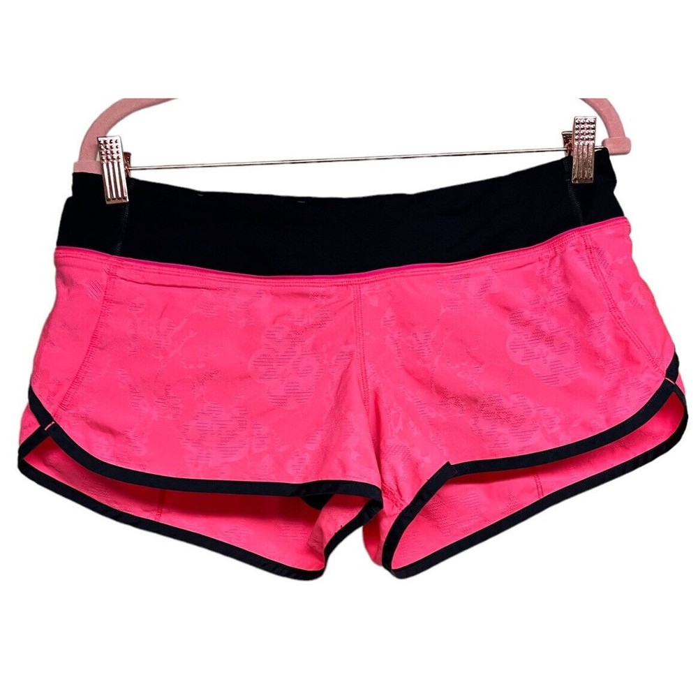 LULULEMON Run Speed Up Short 2.5" Patterned Pink Flash/Deep Coal Size 8